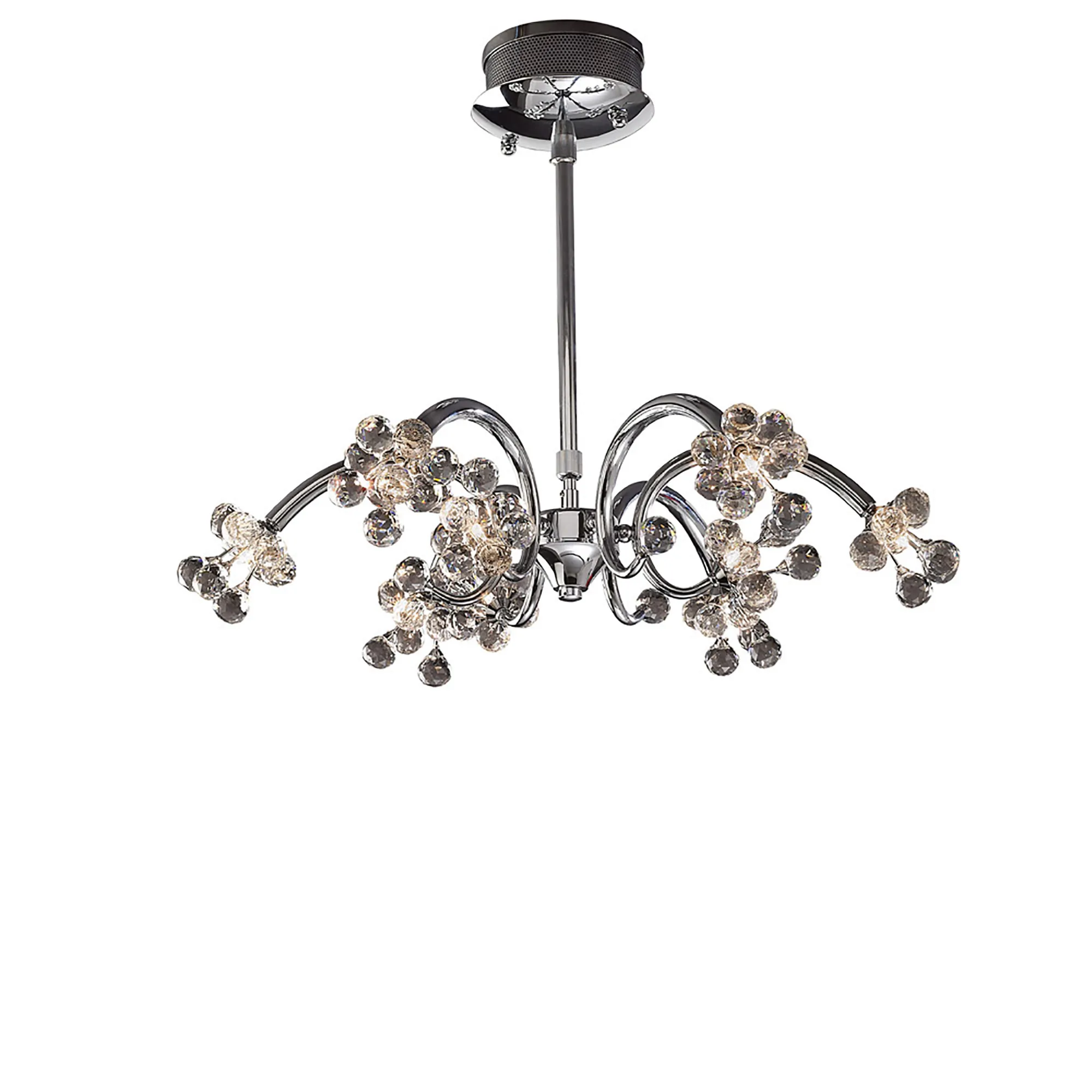 Octavia Polished Chrome Crystal Ceiling Lights Diyas Multi Arm Crystal Fittings
